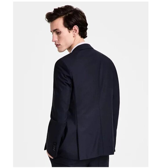 New HUGO by Hugo Boss Men's Modern-Fit Wool Blend Suit Jacket - Navy Size 42S - Picture 2 of 2